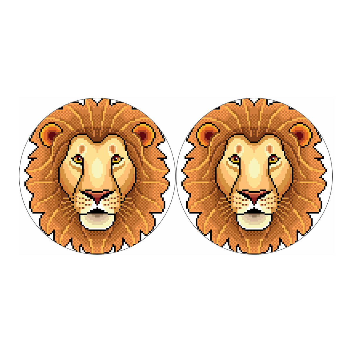 Leo Pixel Print Car Coasters
