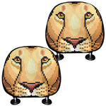 Leo Pixel Print Car Headrest Covers