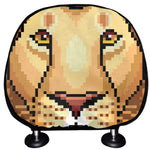 Leo Pixel Print Car Headrest Covers