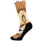 Leo Pixel Print Crew Socks