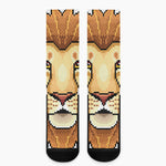 Leo Pixel Print Crew Socks