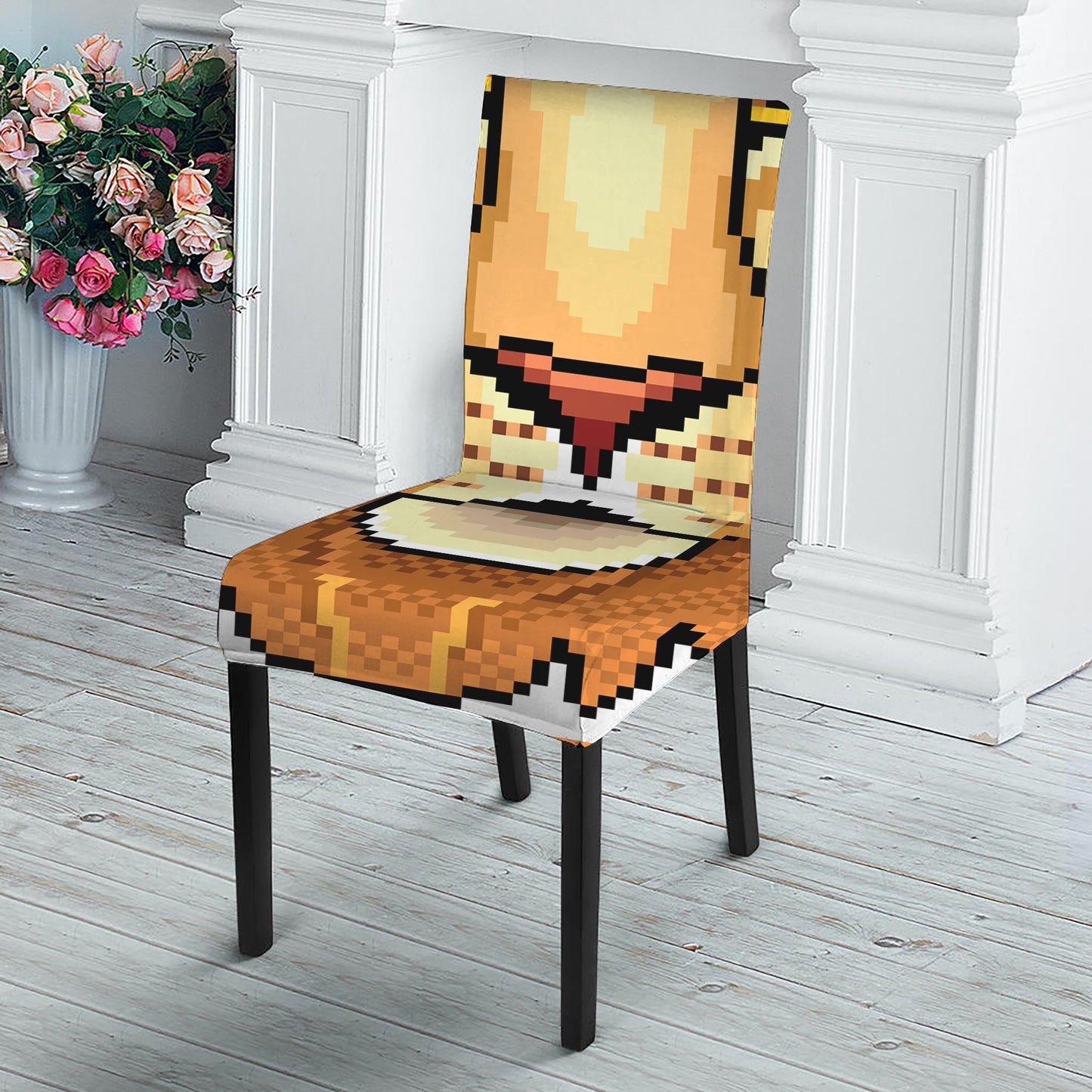 Leo Pixel Print Dining Chair Slipcover