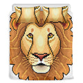 Leo Pixel Print Duvet Cover Bedding Set