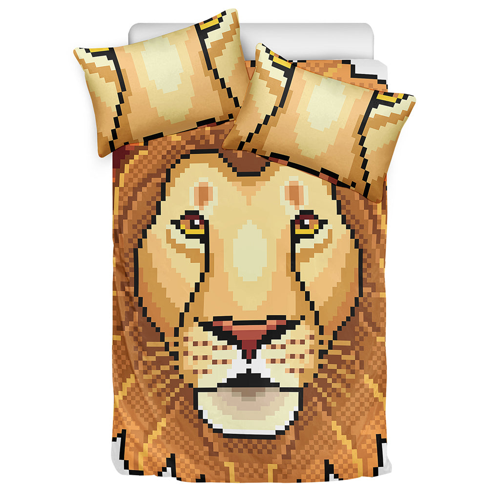 Leo Pixel Print Duvet Cover Bedding Set