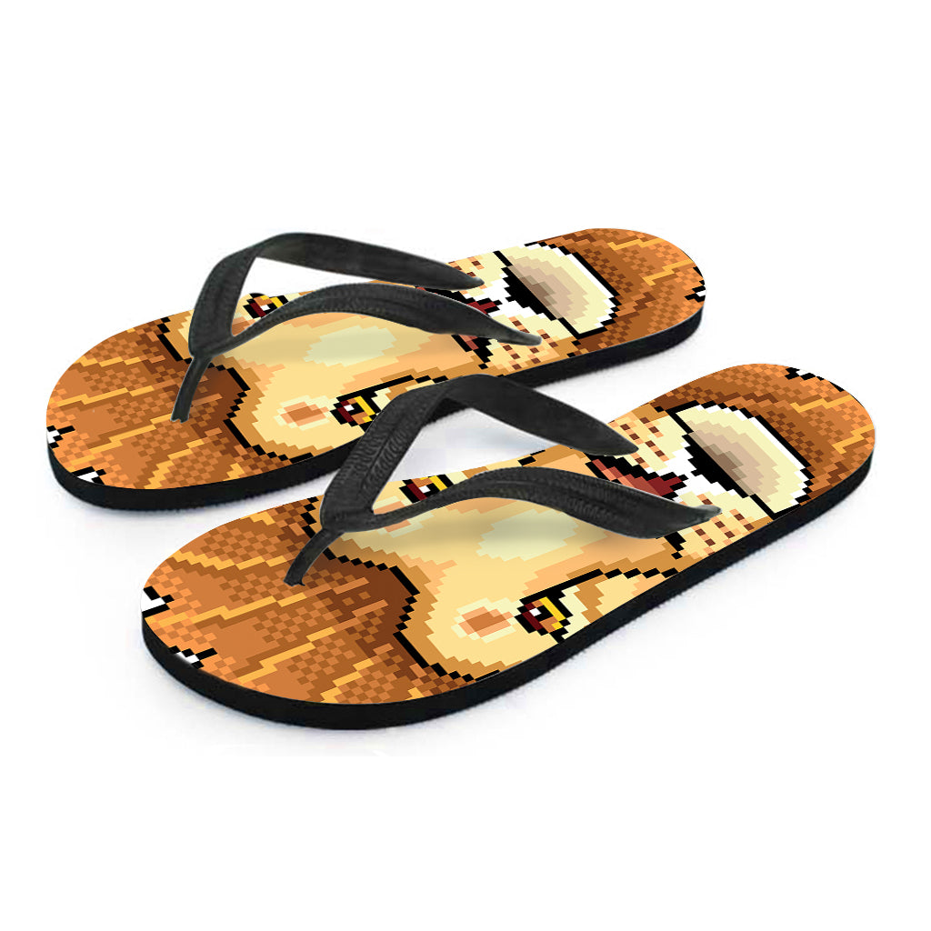 Leo Pixel Print Flip Flops