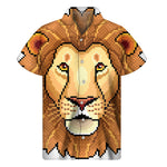 Leo Pixel Print Men's Short Sleeve Shirt