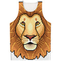 Leo Pixel Print Men's Tank Top