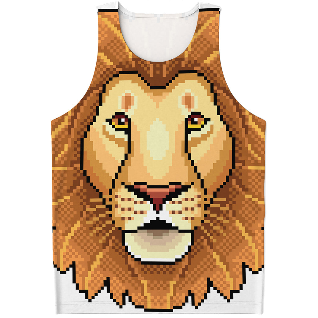 Leo Pixel Print Men's Tank Top