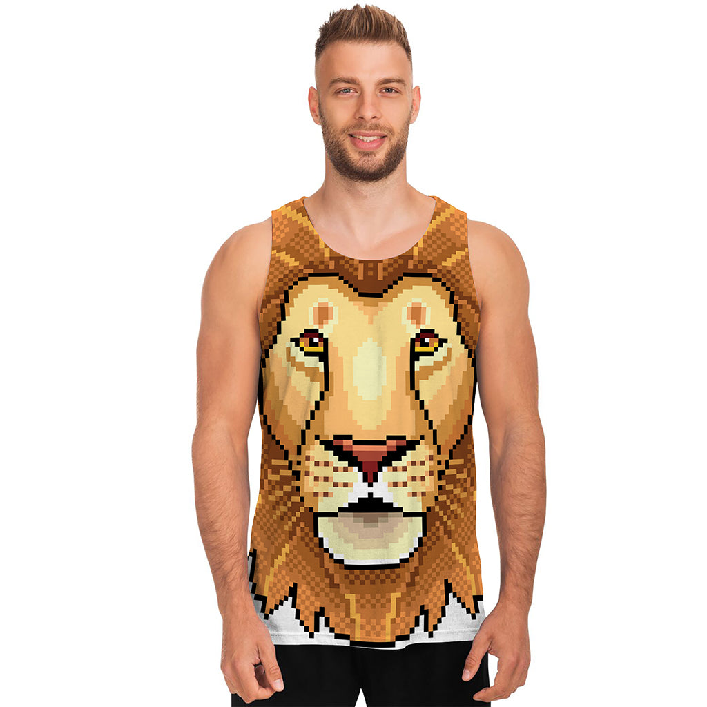Leo Pixel Print Men's Tank Top