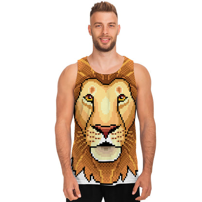Leo Pixel Print Men's Tank Top