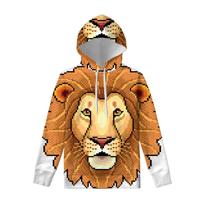 Leo Pixel Print Pullover Hoodie