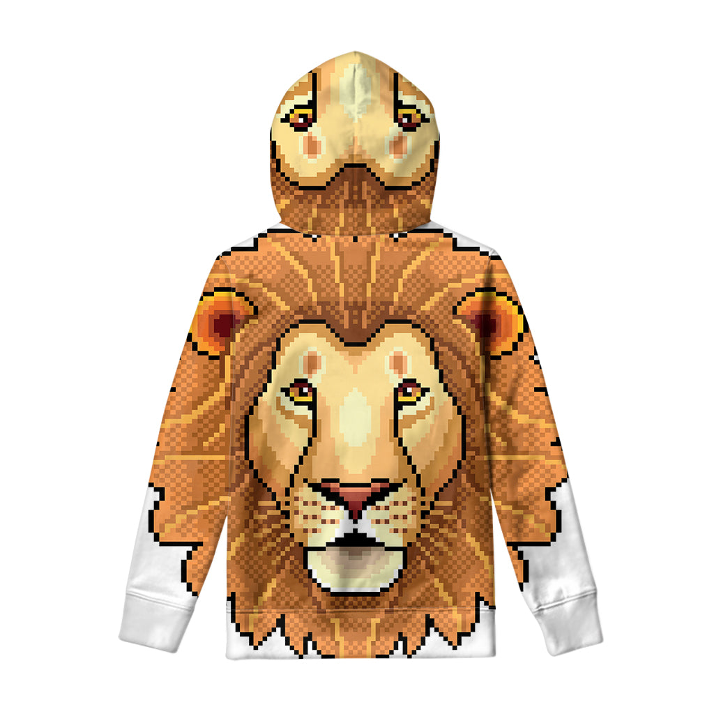 Leo Pixel Print Pullover Hoodie