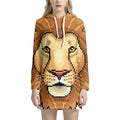 Leo Pixel Print Pullover Hoodie Dress