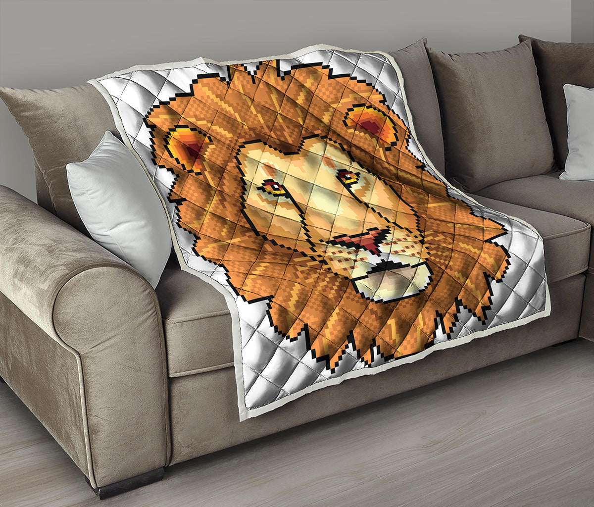 Leo Pixel Print Quilt