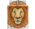 Leo Pixel Print Quilt Bed Set