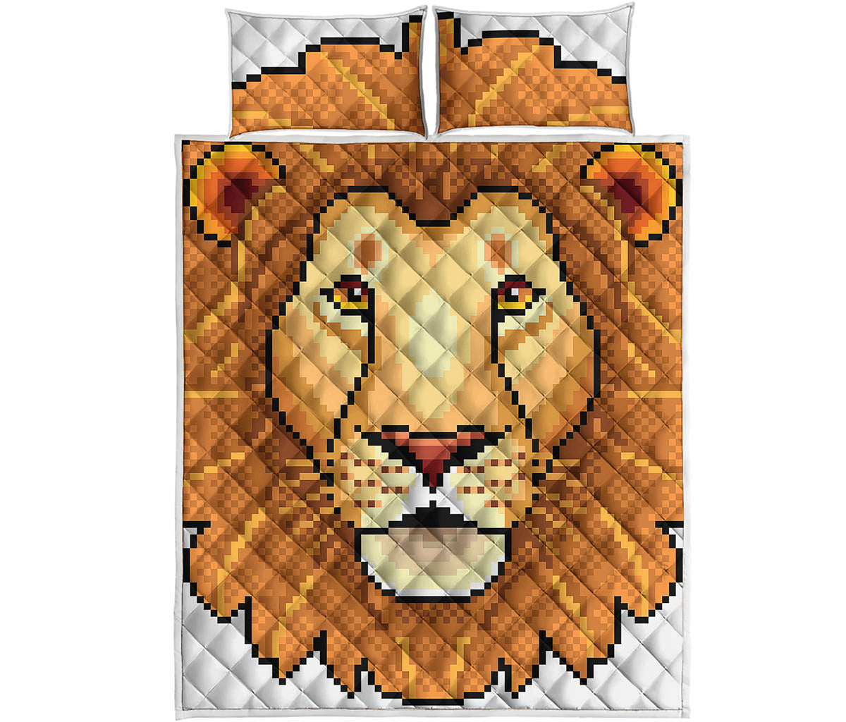 Leo Pixel Print Quilt Bed Set
