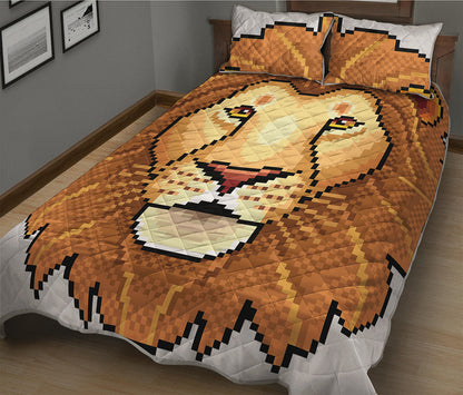 Leo Pixel Print Quilt Bed Set