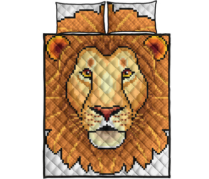 Leo Pixel Print Quilt Bed Set
