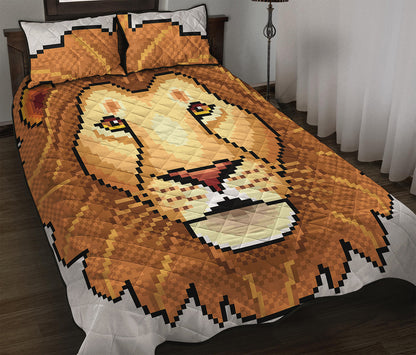 Leo Pixel Print Quilt Bed Set