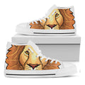 Leo Pixel Print White High Top Sneakers