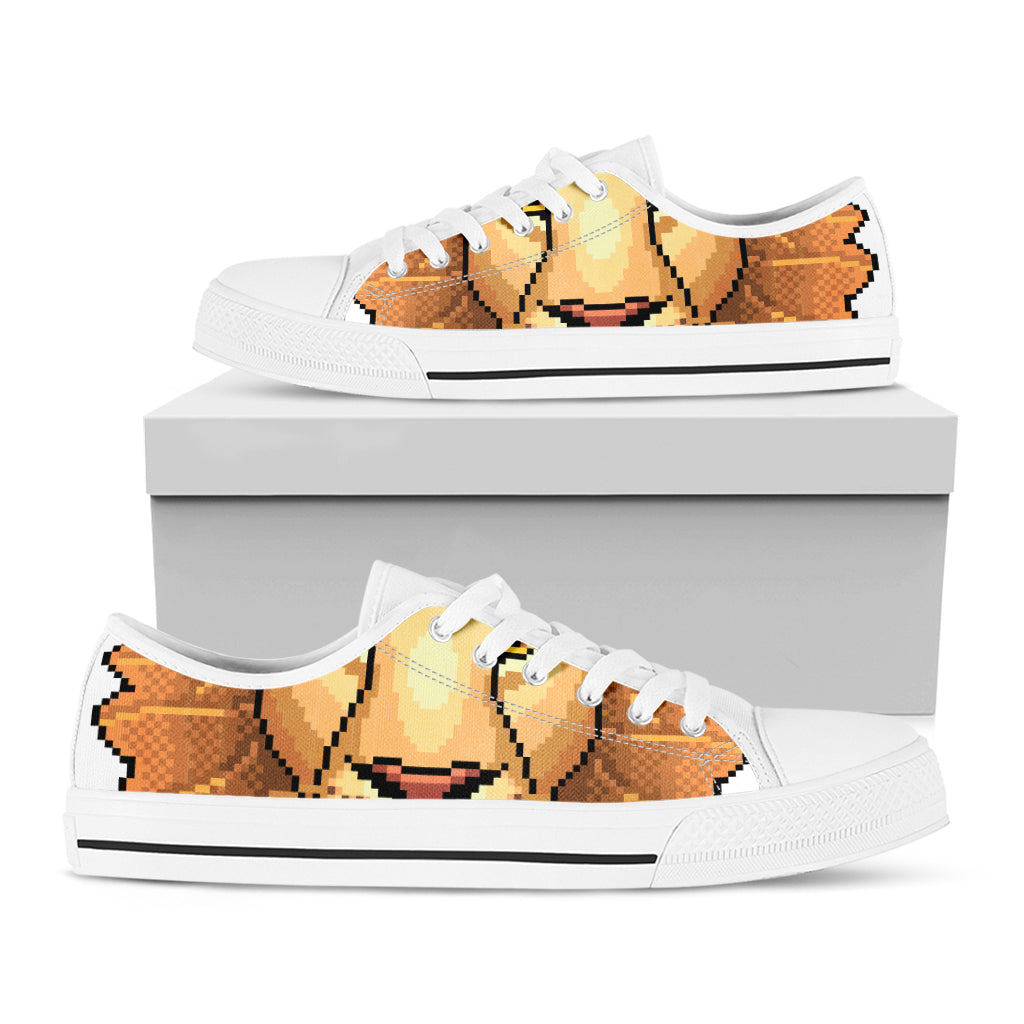 Leo Pixel Print White Low Top Shoes