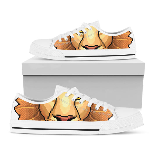 Leo Pixel Print White Low Top Shoes