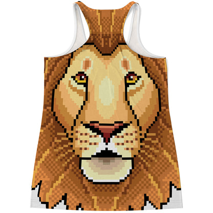 Leo Pixel Print Women's Racerback Tank Top