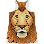 Leo Pixel Print Women's Racerback Tank Top