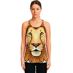 Leo Pixel Print Women's Racerback Tank Top