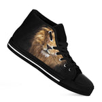 Leo Portrait Print Black High Top Shoes