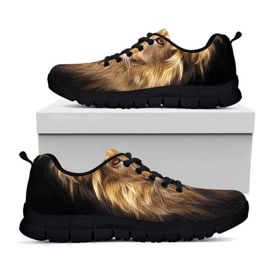 Leo Portrait Print Black Sneakers