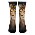 Leo Portrait Print Crew Socks