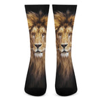 Leo Portrait Print Crew Socks