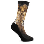 Leo Portrait Print Crew Socks
