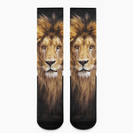 Leo Portrait Print Crew Socks