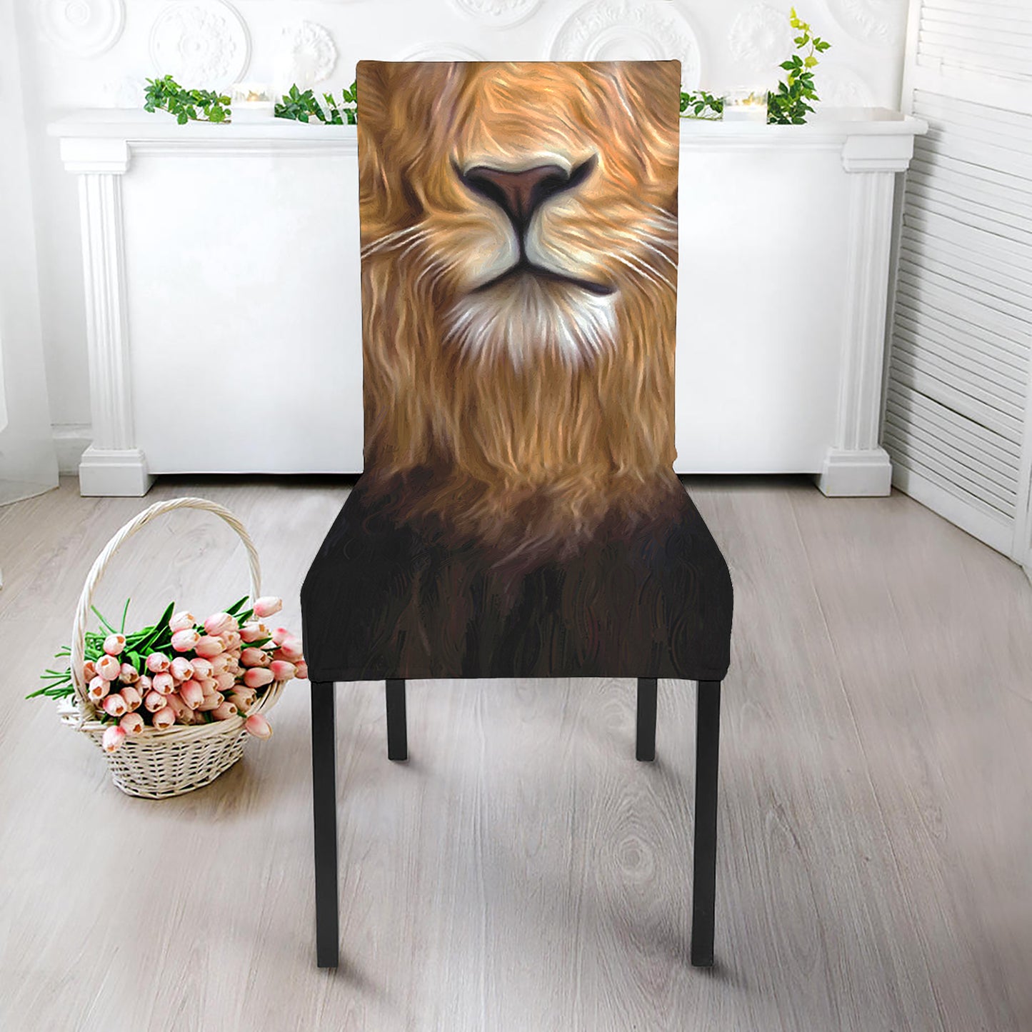 Leo Portrait Print Dining Chair Slipcover