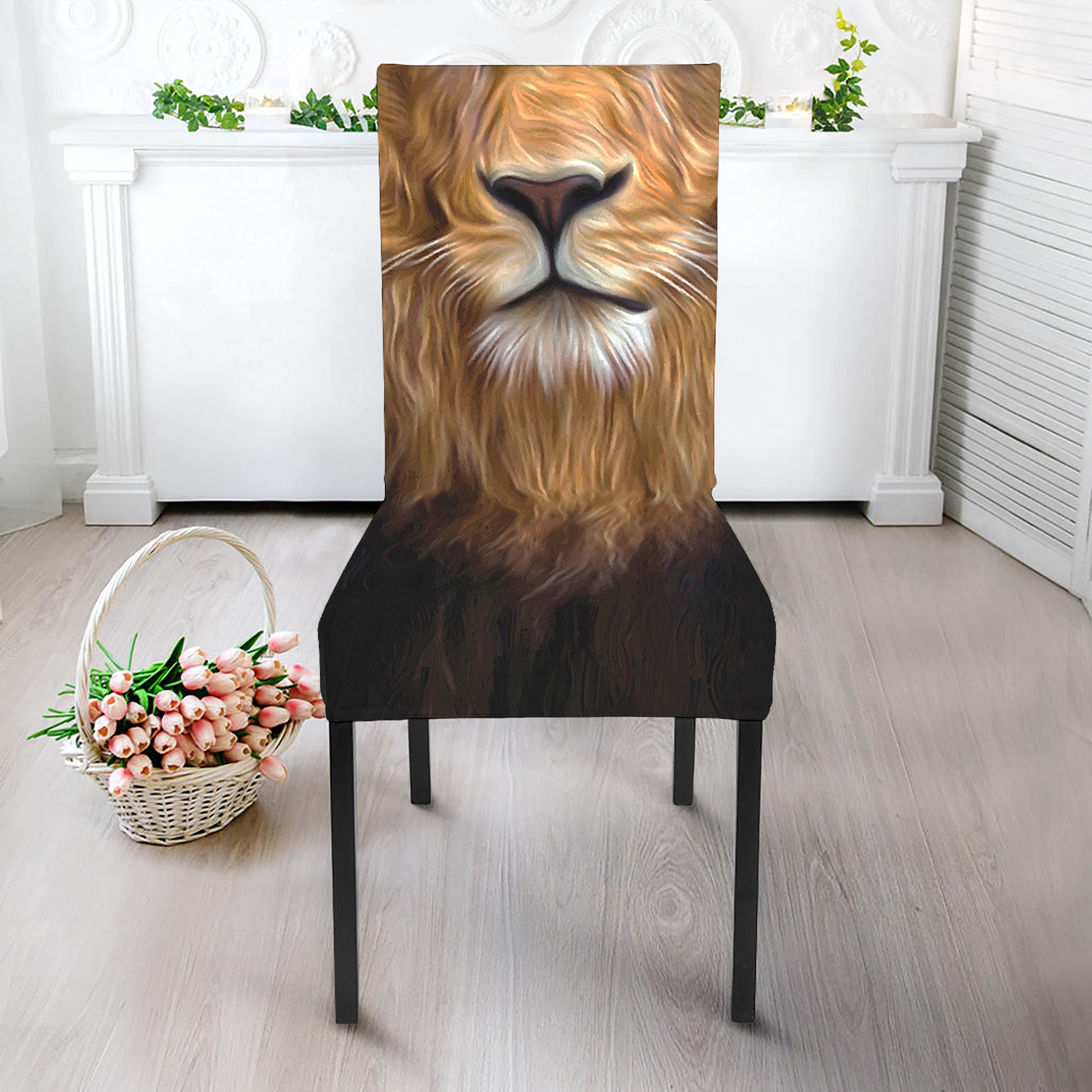 Leo Portrait Print Dining Chair Slipcover