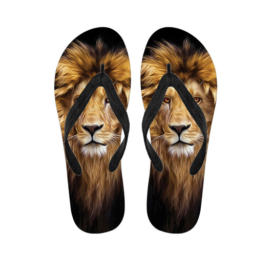 Leo Portrait Print Flip Flops