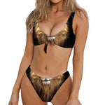 Leo Portrait Print Front Bow Tie Bikini