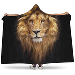 Leo Portrait Print Hooded Blanket
