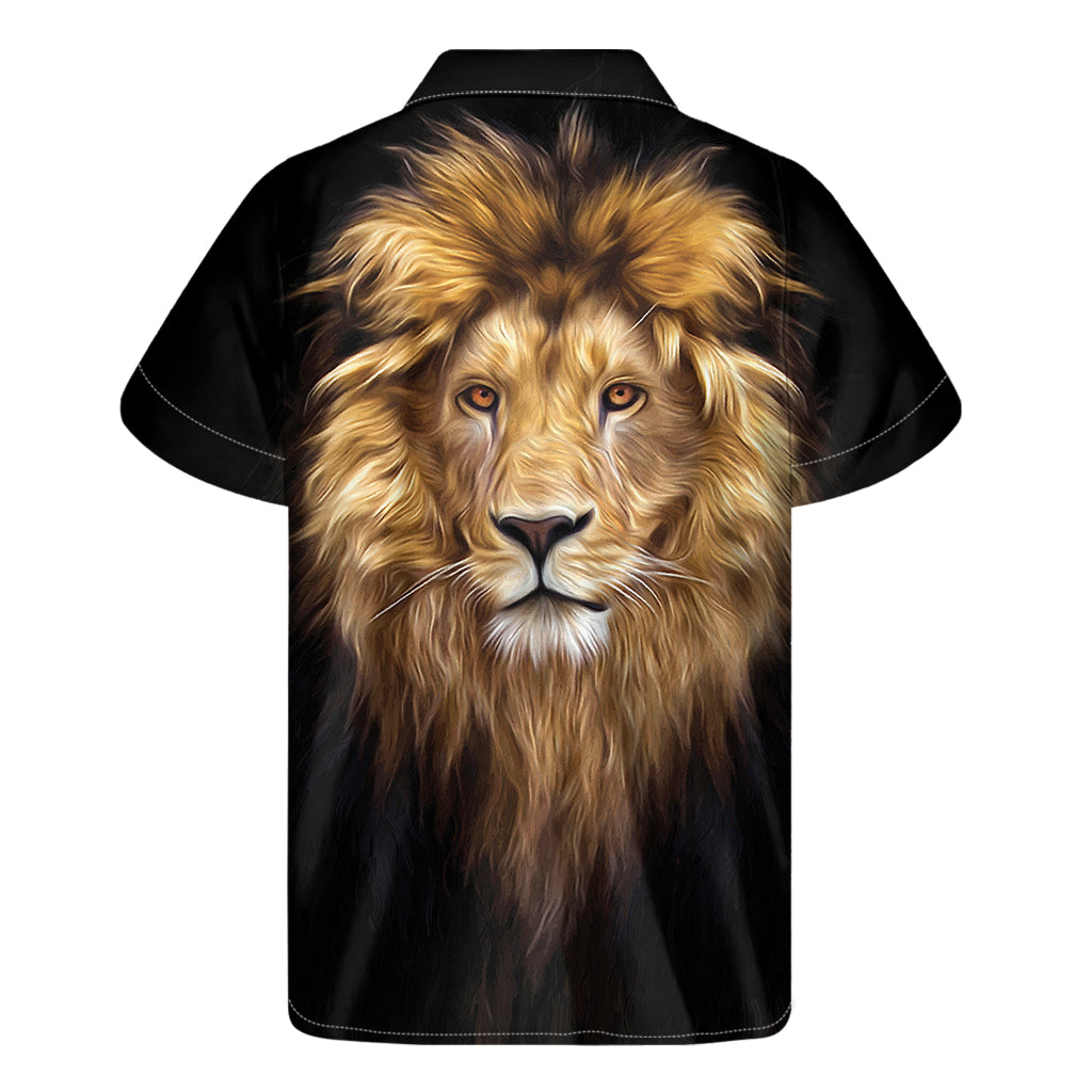 Leo Portrait Print Men's Short Sleeve Shirt