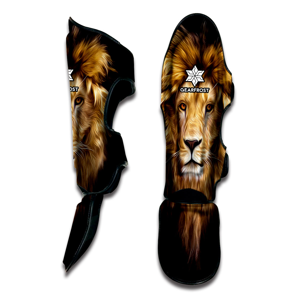 Leo Portrait Print Muay Thai Shin Guard