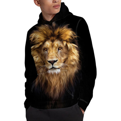 Leo Portrait Print Pullover Hoodie