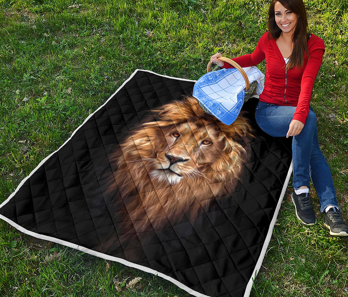 Leo Portrait Print Quilt