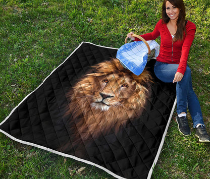 Leo Portrait Print Quilt