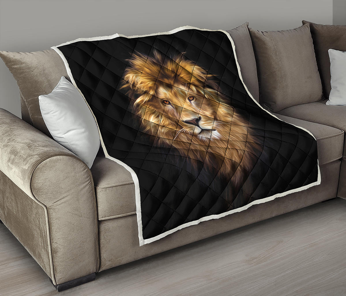Leo Portrait Print Quilt