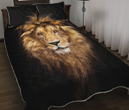 Leo Portrait Print Quilt Bed Set