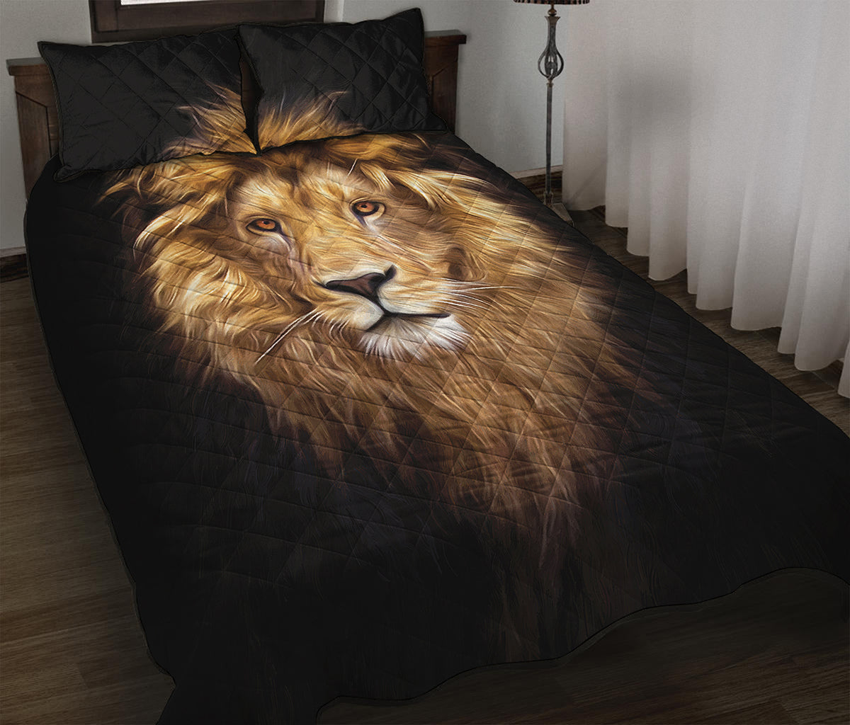 Leo Portrait Print Quilt Bed Set