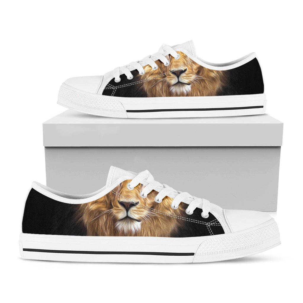 Leo Portrait Print White Low Top Shoes