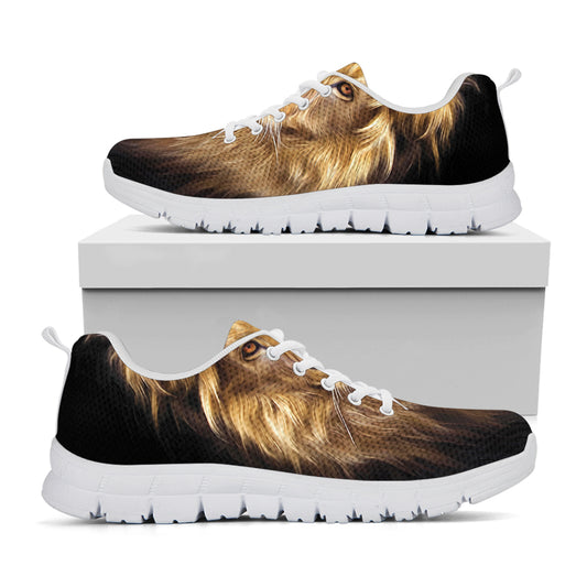 Leo Portrait Print White Sneakers
